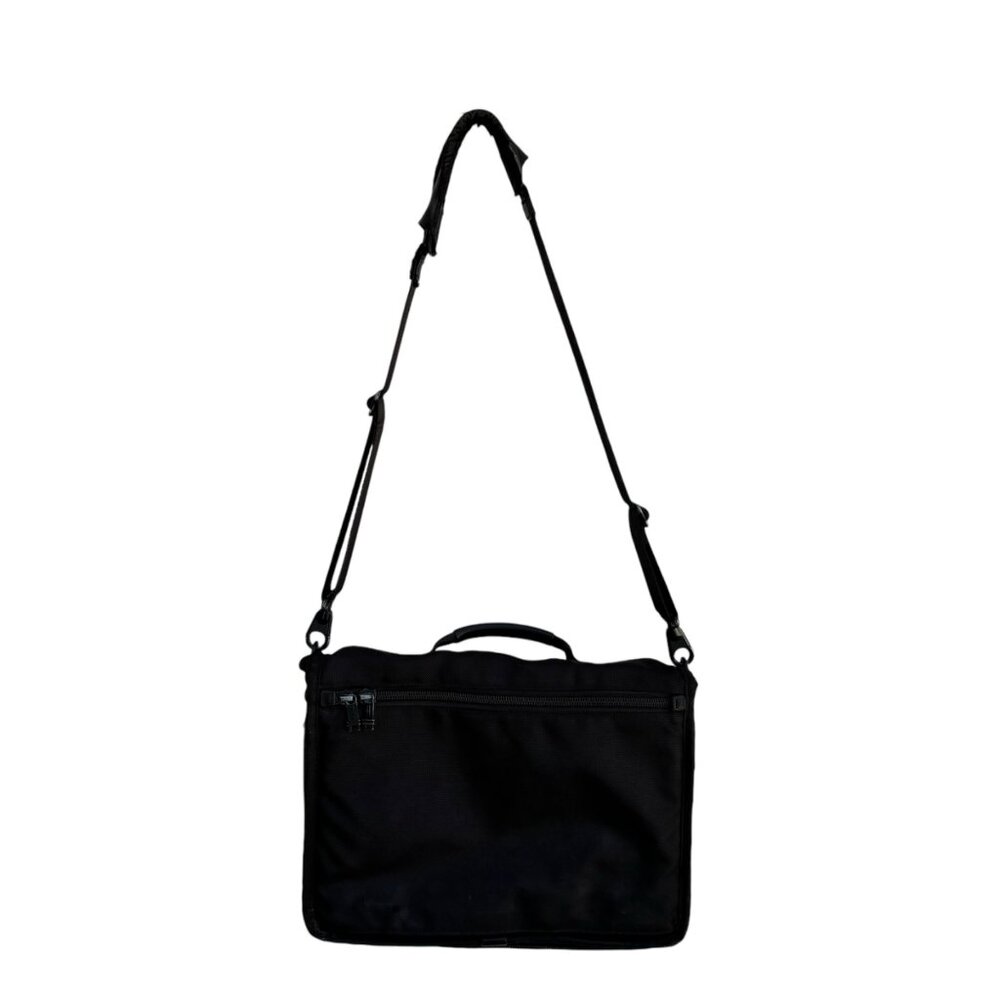 Tumi Black Nylon & Leather Messenger Bag With Adjustable Strap